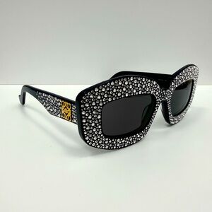 Loewe LW4114IS 90A Crystal Studded Navy Blue Sunglasses